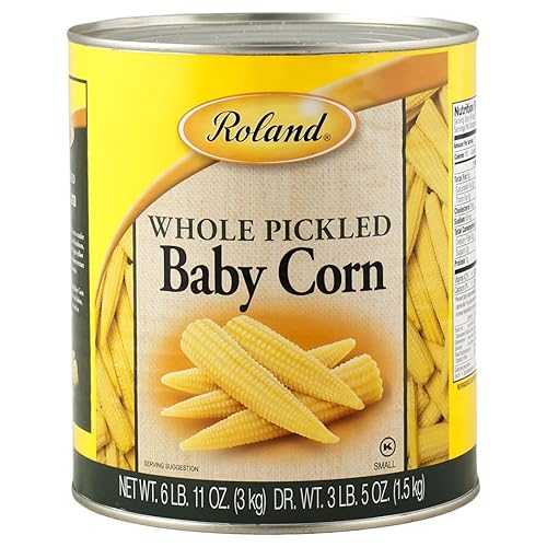 Roland Foods Whole Pickled Baby Corn, Specialty Imported Food, 6 Pound 11 Ounce Can, Pack of 1