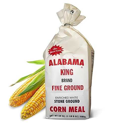 Alabama King Pack of 3 Fine Ground Enriched White Stone Ground Corn Meal 24 薬局衡オンス