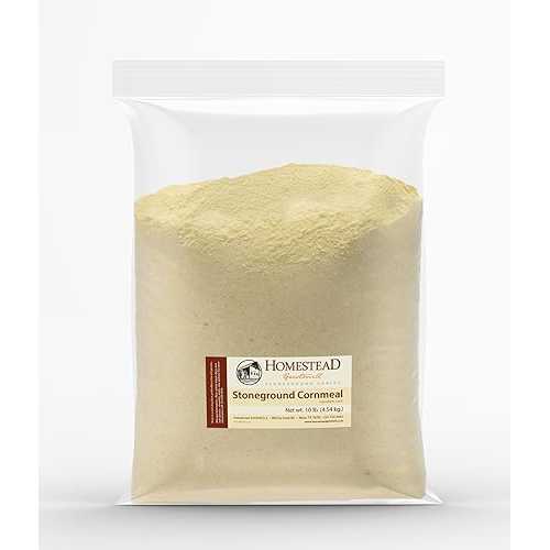 Homestead Gristmill Stone Ground Yellow Cornmeal - Non-GMO, Chemical-Free Finely Ground Corn Meal- Long Shelf Life - Made In The USA - 10 Pounds