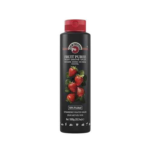 Fo Food products Frozen Strawberry Fruit Sauce 1kg (2.2 重量ポンド) Ready-to-Use Dessert Topping for Ice Cream, Cheesecake, Waffles, Pancakes \u0026 Bakery