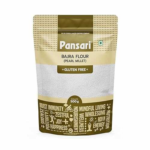 Pansari Millet Flour Super Nutritious Millet Flour 100% Natural With High Vitamins \u0026 Iron Content Rich インチ Dietry Fibers With No Preservative \u0026 Glutten Free (17.6 Oz, Pack of 1)