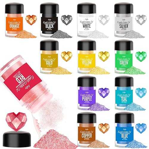 Limino Edible Glitter Set - Luster Dust Edible Set 12 Colors - Metallic Food Grade Coloring Glitter Dust Powder Shimmer Edible Dusting Powder for Drinks, Cake Decorating, Baking, Wine,Candy, Icing - 5g Each
