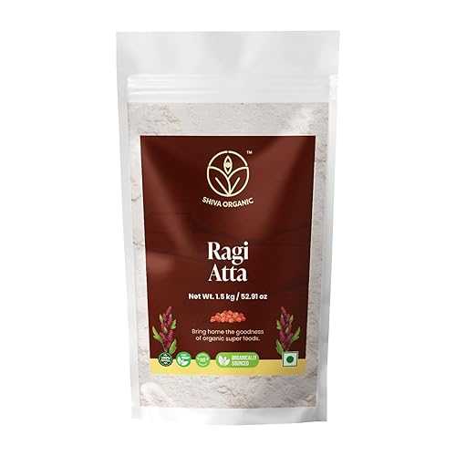 Shiva Organic Ragi Atta - 1.5 kg / Finger Millet Flour / High Protein, Gluten-Free / Stone Ground, Ancient Grain / Sourced from Nature