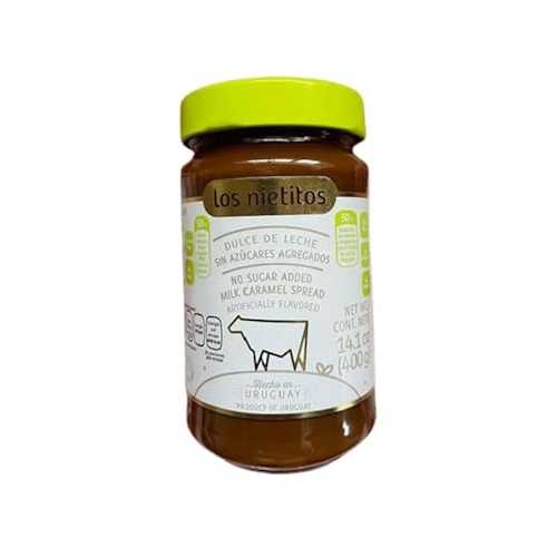 Dulce de Leche No Sugar Added, Gluten Free, Low Calories Milk Caramel Spread. Los Nietitos 1 Pack of 14.1 薬局衡オンス.