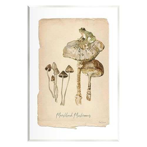 Stupell Industries Marshland Mushrooms \u0026 Frog Wall Plaque Art by Carol Robinson