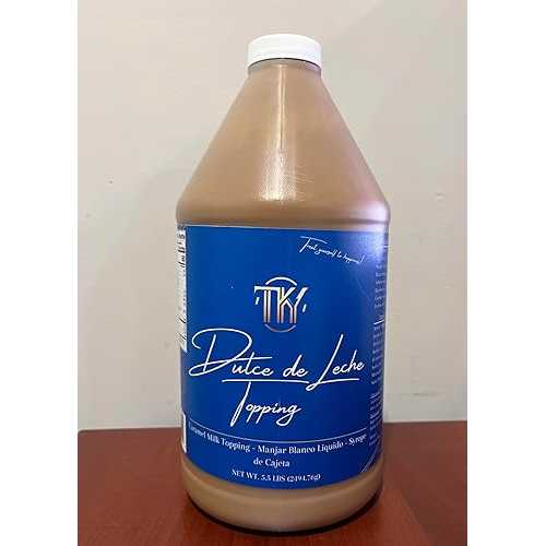 TKCR LLC TKY Dulce de Leche Topping, 5.5 lbs, Creamy Smooth Milk Caramel, Gluten Free, Lactose Reduced, No Artificial Flavors, No Palm Oil, Low Calories