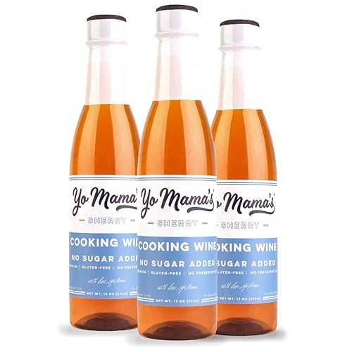Yo Mama\u0027s Foods Premium Sherry Cooking Wine / Pack of (3) / No Sugar Added, Gluten Free, No preservatives, Use for Cooking, Marinades, \u0026 Dressings