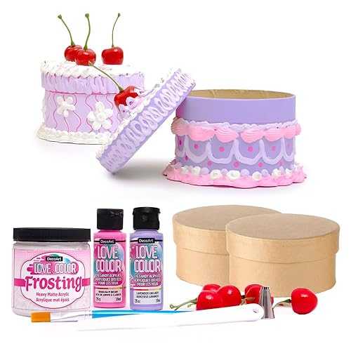 DecoArt Love Color Craft Kit Fake Cake Frosted Boxes DIY Craft Kit for Faux Frosting Art, Crafting \u0026 Creative Home Projects