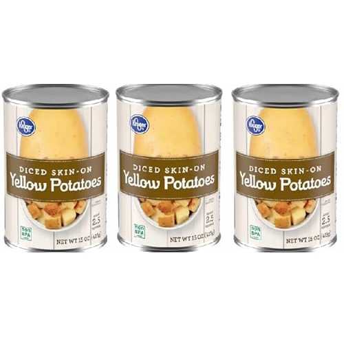 Generic Diced Skin-On Yellow Potatoes (Pack Of 3 Cans), 15 薬局衡オンス. each Can