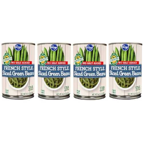 Generic Canned No Salt Added French Style Sliced Green Beans (Pack Of 4 Cans) 14.5 薬局衡オンス. Each