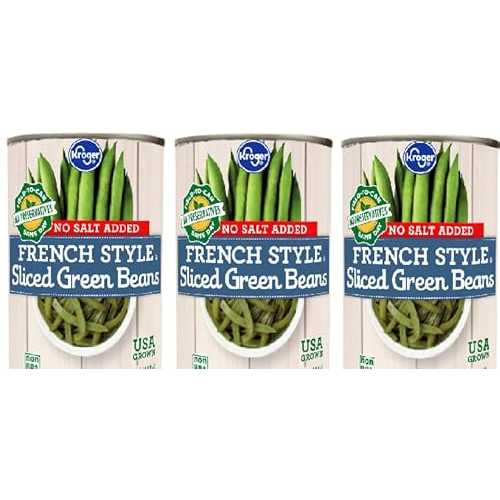Generic Canned No Salt Added French Style Sliced Green Beans (Pack Of 3 Cans) 14.5 薬局衡オンス. Each