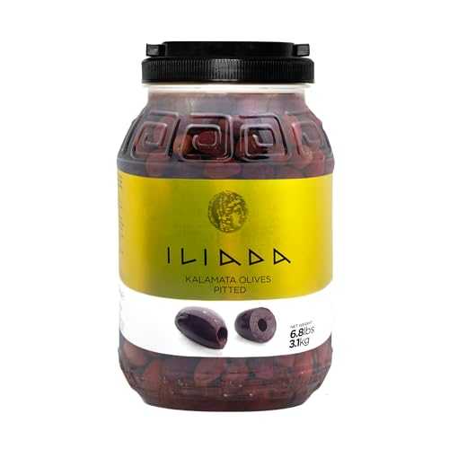 ILIADA Kalamata Pitted Olives, Net Wt 6.8 Lbs / Dr Wt 3.5 Lbs 100% Hand-Picked \u0026 Traceable Authentic Greek Olives インチ Brine