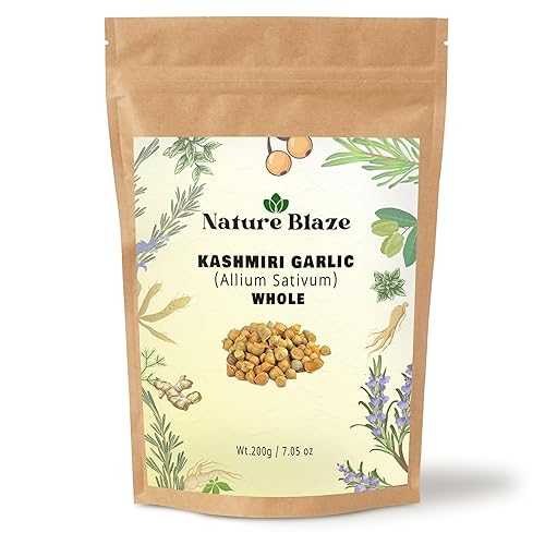 Nature Blaze Kashmiri Garlic / Lahsun Whole / Allium Sativum / Naturally Sourced / Unpolished \u0026 Sun-Dried / Aromatic Himalayan Garlic Bulbs / 200Gm / 7.0 Ounce