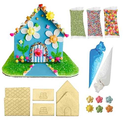 Bakery Bling Daisy Lane Insta-House / Spring Easter House Cookie Decorating Kit for Kids \u0026 Families Nut-Free, Kosher, No-Bake DIY Cookie Decorating Activity