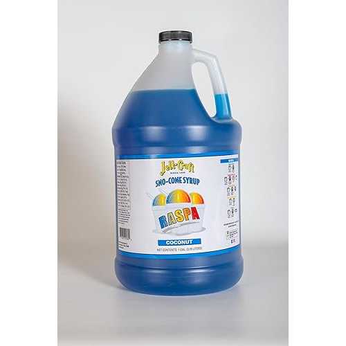Jell-Craft Coconut Snow Cone Syrup, 1 Gallon, Raspa - Great for frozen drinks, punch, slushie, snow cones, ice cream topping or aguas frescas