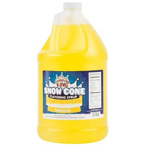 Carnival King Banana Snow Cone Syrup 1 Gallon - Delicious Shaved Ice Flavoring for Machines \u0026 Parties
