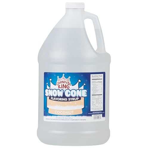 Carnival King Coconut Snow Cone Syrup 1 Gallon - Delicious Shaved Ice Flavoring for Machines \u0026 Parties