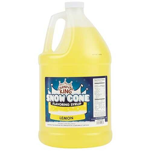 Carnival King 1 Gallon Snow Cone Syrup Lemon - Delicious Shaved Ice Flavoring for Machines \u0026 Parties