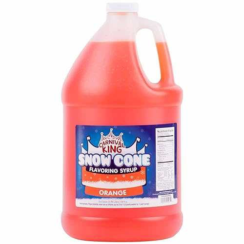 Carnival King 1 Gallon Snow Cone Syrup Orange - Delicious Shaved Ice Flavoring for Machines \u0026 Parties
