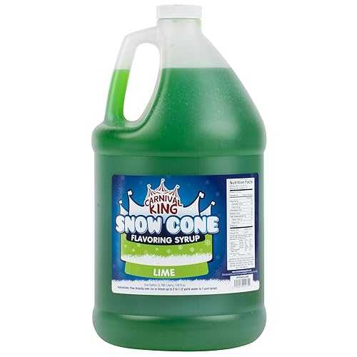 Carnival King 1 Gallon Snow Cone Syrup Lime - Delicious Shaved Ice Flavoring for Machines \u0026 Parties