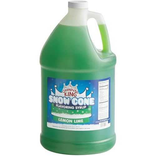 Carnival King 1 Gallon Snow Cone Syrup Lemon Lime - Delicious Shaved Ice Flavoring for Machines \u0026 Parties