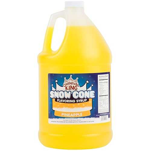 Carnival King 1 Gallon Snow Cone Syrup Pineapple - Delicious Shaved Ice Flavoring for Machines \u0026 Parties