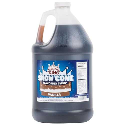 Carnival King 1 Gallon Snow Cone Syrup Vanilla - Delicious Shaved Ice Flavoring for Machines \u0026 Parties