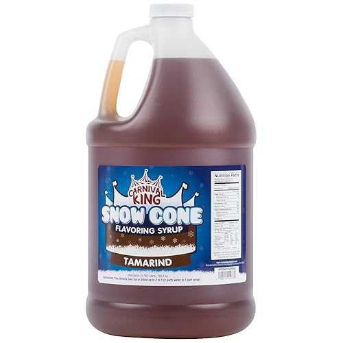 Carnival King 1 Gallon Snow Cone Syrup Tamarind - Delicious Shaved Ice Flavoring for Machines \u0026 Parties