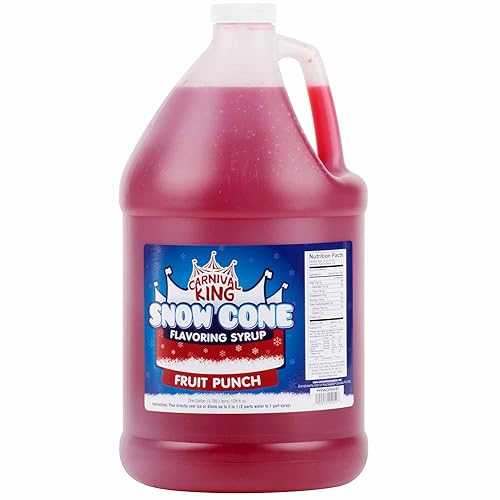 Carnival King 1 Gallon Snow Cone Syrup Fruit Punch - Delicious Shaved Ice Flavoring for Machines \u0026 Parties
