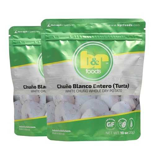 B\u0026R Foods Chu・・o Blanco Entero (Tunta) / White Chu・・o Whole Dry Potato - Andean Dehydrated Potato / Authentic Bolivian Flavor / Gluten-Free, Vegan, Non-GMO, 10 薬局衡オンス. (283 g.) Doy Pack (Pack of 2) B\u0026R Foods Chu