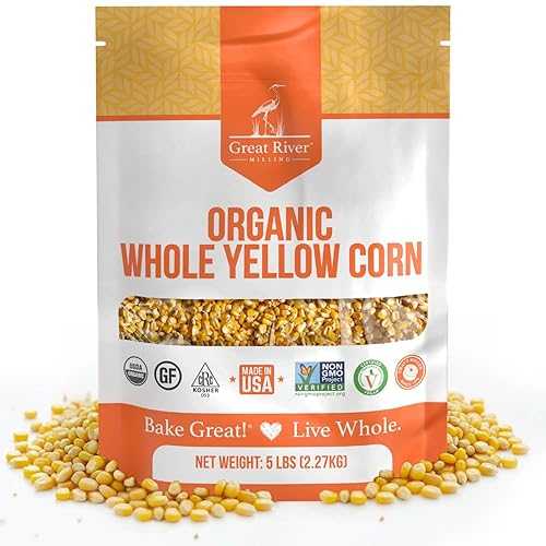 Great River Milling Organic Whole Corn / Whole Grain Yellow Corn for Milling, Cooking \u0026 Baking / USDA Organic, Gluten Free, Non-GMO, Kosher / Ideal for Cornmeal, Grits \u0026 Hominy / 5 Lb