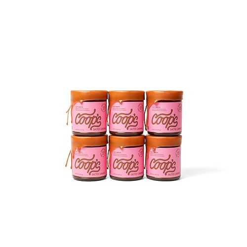 Coop\u0027s Salted Caramel Sauce: Rich and Buttery, Gourmet, All Natural, Handcrafted, Gluten Free, Non-GMO, Ice Cream Toppings, Desserts, 6-Pack, 10 Ounce Each