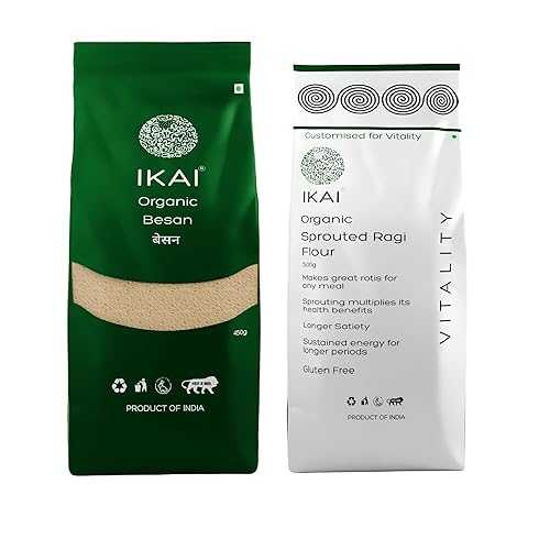 IKAI Organic Pure Besan Fresh Milled Gram Flour + Sprouted Ragi Flour/Finger Millet Flour / (Combo Pack)