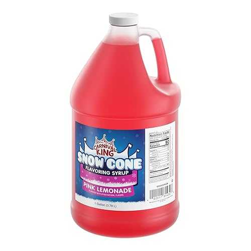 Carnival King Snow Cone Syrup 1 Gallon - Delicious Shaved Ice Flavoring for Machines \u0026 Parties (Pink Lemonade)