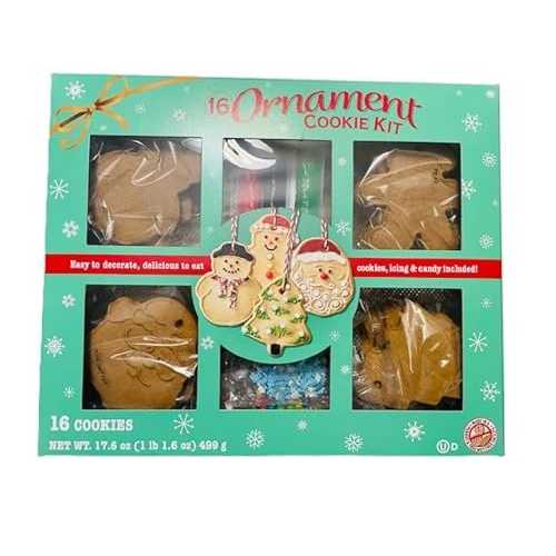 Holiday Gingerbread Ornament Cookies Decorating Kit includes Joy Bringers Magnet -16 Count