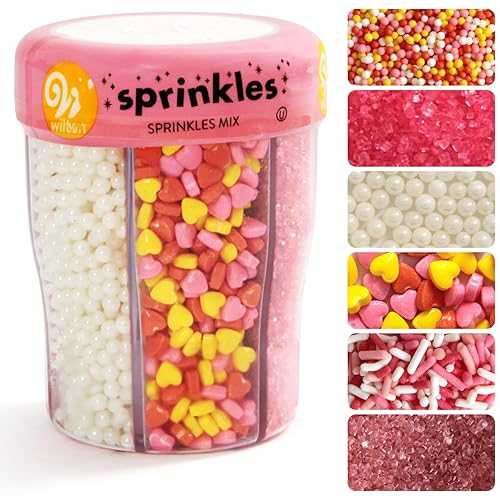 SWEETSIDE CANDY CO. Sprinkles Mix, 6 cells of Edible Cake Toppers 7.30薬局衡オンス, Perfect Heart Shaped Sprinkles for Cake Decorating and Cookie Decorating Kits, Ideal for Cupcakes, Party Treats, Classroom Treats