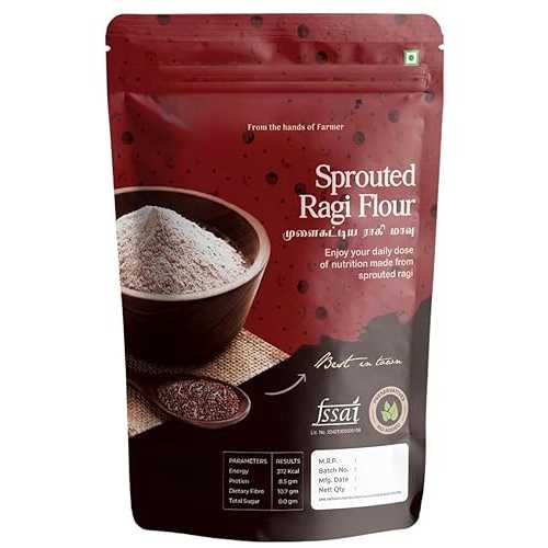 Generic Sprouted Ragi Flour - 500 gm / Ragi Cereal - Zero Sugar, No Preservative, No Added salt / Kezhvaragu / Nachni Satva / Finger Millet Flour / Sprouted Ragi Powder for Adults / 100% Natural