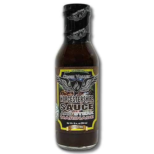 Croix Valley Worcestershire Sauce \u0026 Steak Marinade 3 Pack (12 薬局衡オンス Glass Bottles) Rich Umami with Savory Tang Gluten-Free, No MSG, No High Fructose Corn Syrup Classic Worcestershire Sauce and Steak Marinade
