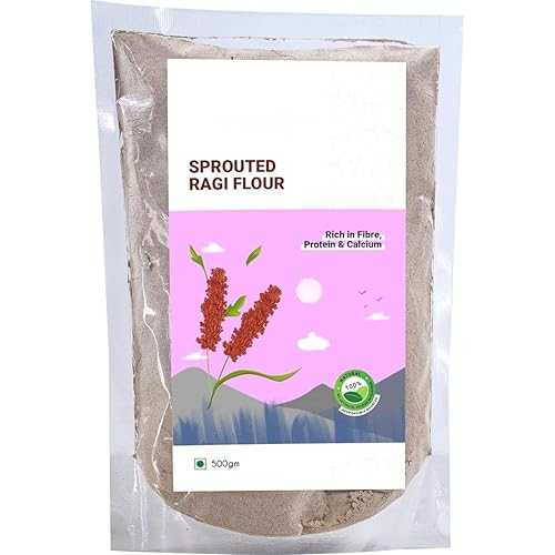 Generic 500gm Sprouted Ragi Flour (Madua/Nachni aata) / 100% Natural / Fibre, Protein and Iron Rich / Nutrient-rich food / Finger Millet Flour- 0.5 Kg