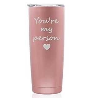 サクラ色ゴールド二重壁無意味さ断熱ステンレススチールタンブラートラベルマグYou\u0027re My person (スキニー 20 薬局衡オンス) MIP Brand Rose Gold Double Wall Vacuum Insulated Stainless Steel Tumbler Travel Mug You\u0027re My Person (Skinny 20 薬局衡オンス)