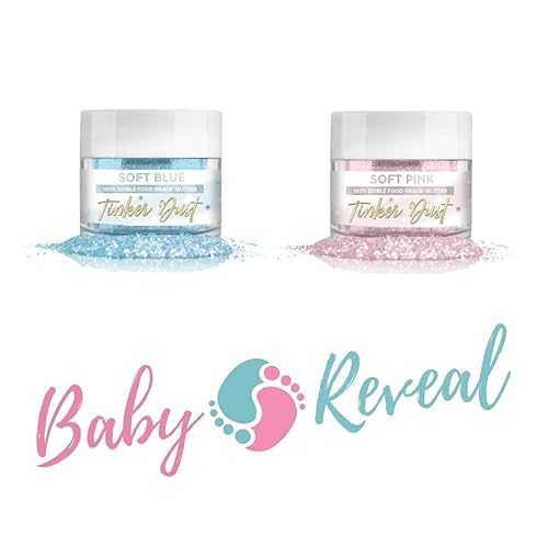 BAKELL Baby Gender Reveal Set Edible Glitter, 5 Gram / TINKER DUST Edible Glitter / KOSHER Certified / 100% Edible Glitter / Cakes, Cupcakes, Cake Pops, Drinks, Vegan Glitter \u0026 Dusts