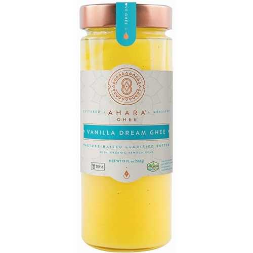 Ahara Rasa Vanilla Dream Ghee Grass-Fed Clarified Butter with Real Vanilla (19薬局衡オンス)