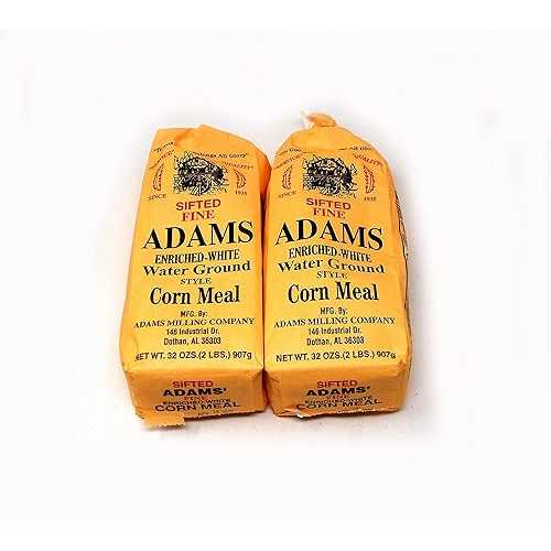 JFS Adams Fine White Cornmeal, 2 32 Ounce Bags, Water Ground,, Sifted, Vitamin Enriched