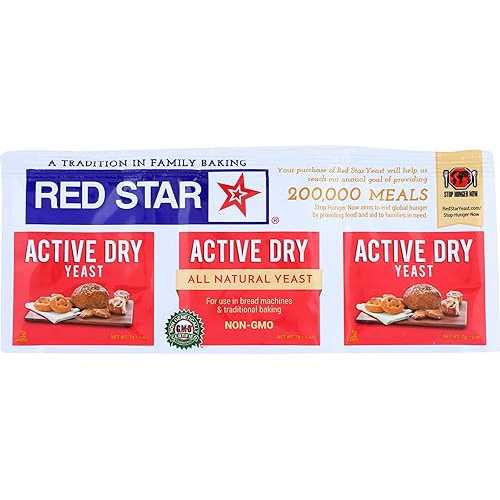 Red Star Active Dry Yeast, 3 Pack, All Natural, Gluten Free, 0.75 Ounces (Pack Of 18)