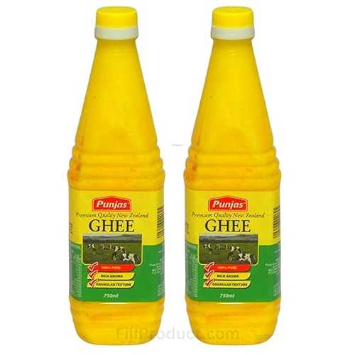 FIJIAN MADE Punjas - 100% Pure Premium Quality New Zealand GHEE (Pack Of 2 x 25.36 Oz Bottles) An Ancient Superfood Rich インチ Aroma (Clarified Butter)