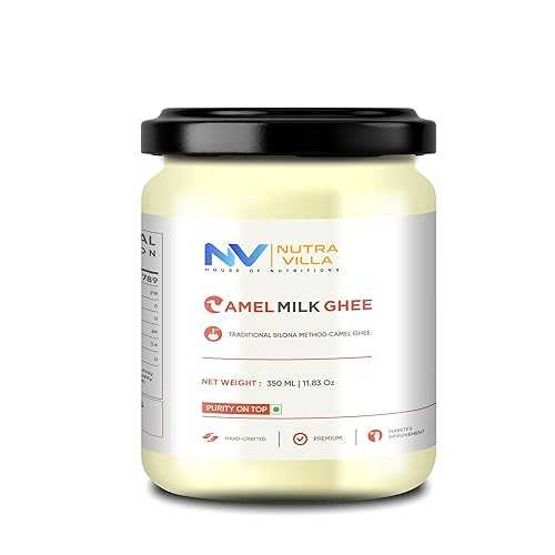 Nutravilla Camel Milk Ghee, Traditional Bilona Method, Hand-Crafted Premium Ghee, 350 ML (11.83 Oz) In Glass Jar