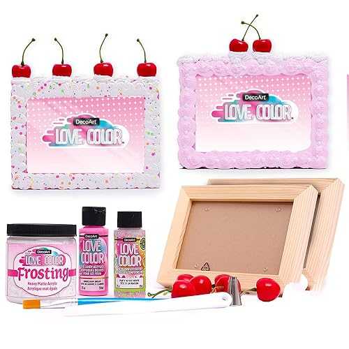 DecoArt Love Color Craft Kit Fake Cake Frosted Picture Frames DIY Craft Kit for Faux Frosting Crafts \u0026 Creative Home Projects