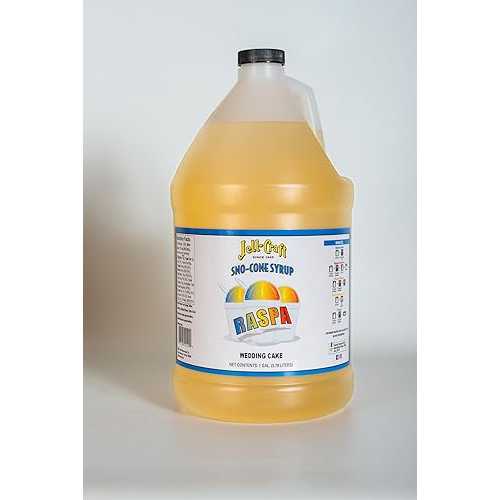 Jell-Craft Sno-Cone Syrup, Wedding Cake Flavor, Raspa, 1 Gallon - Great for frozen drinks, punch, slushie, snow cones, ice cream topping or aguas frescas