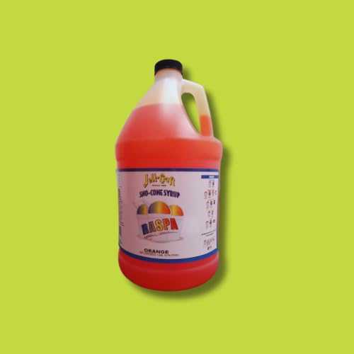 Jell-Craft Orange Snow Cone Syrup, 1 Gallon, Raspa Concentrate for Frozen Drinks and Slushies
