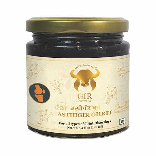 GIR GAUVEDA Asthigir Ghrit 190ml (6.4 薬局衡オンス) Ayurvedic Ghee for Joint Support / Grass-Fed A2 Ghee / Clarified Butter /